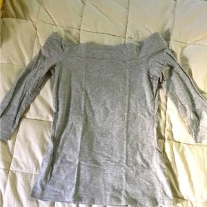 Gray Off the Shoulder Top